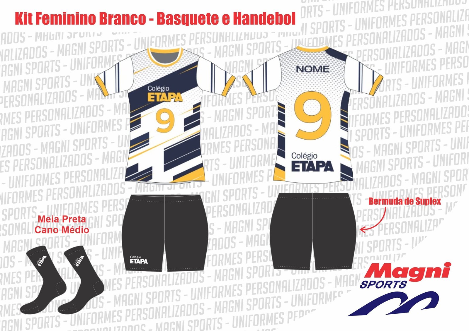 Uniforme Etapa Vila Mariana Feminino Branco- Basquete | Handebol