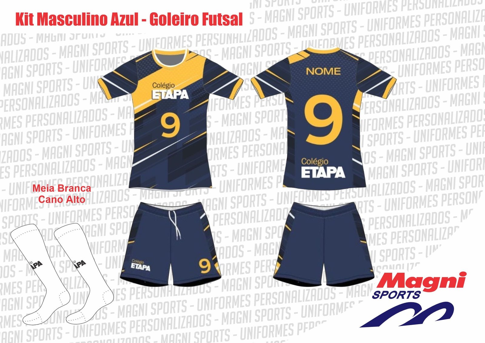 Uniforme Goleiro Etapa Vila Mascote Masculino Azul - Futsal